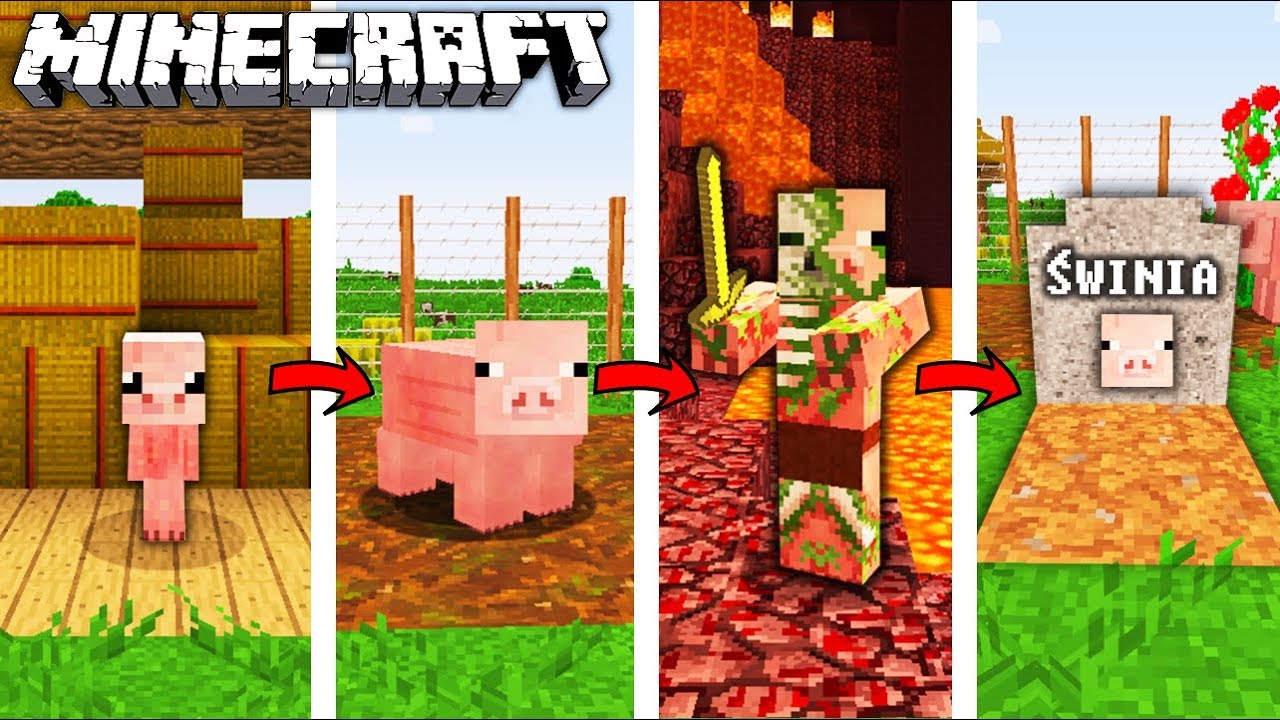ŻYCIE ŚWINI W MINECRAFT || OD NARODZIN DO ŚMIERCI!