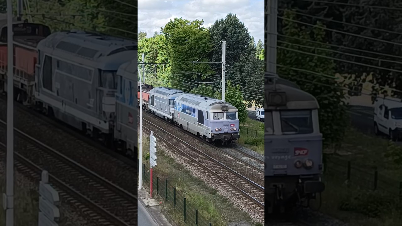 Passage de ce long CMR de voitures radié tractée par 2 BB 67400. #train #trainspotting #railway