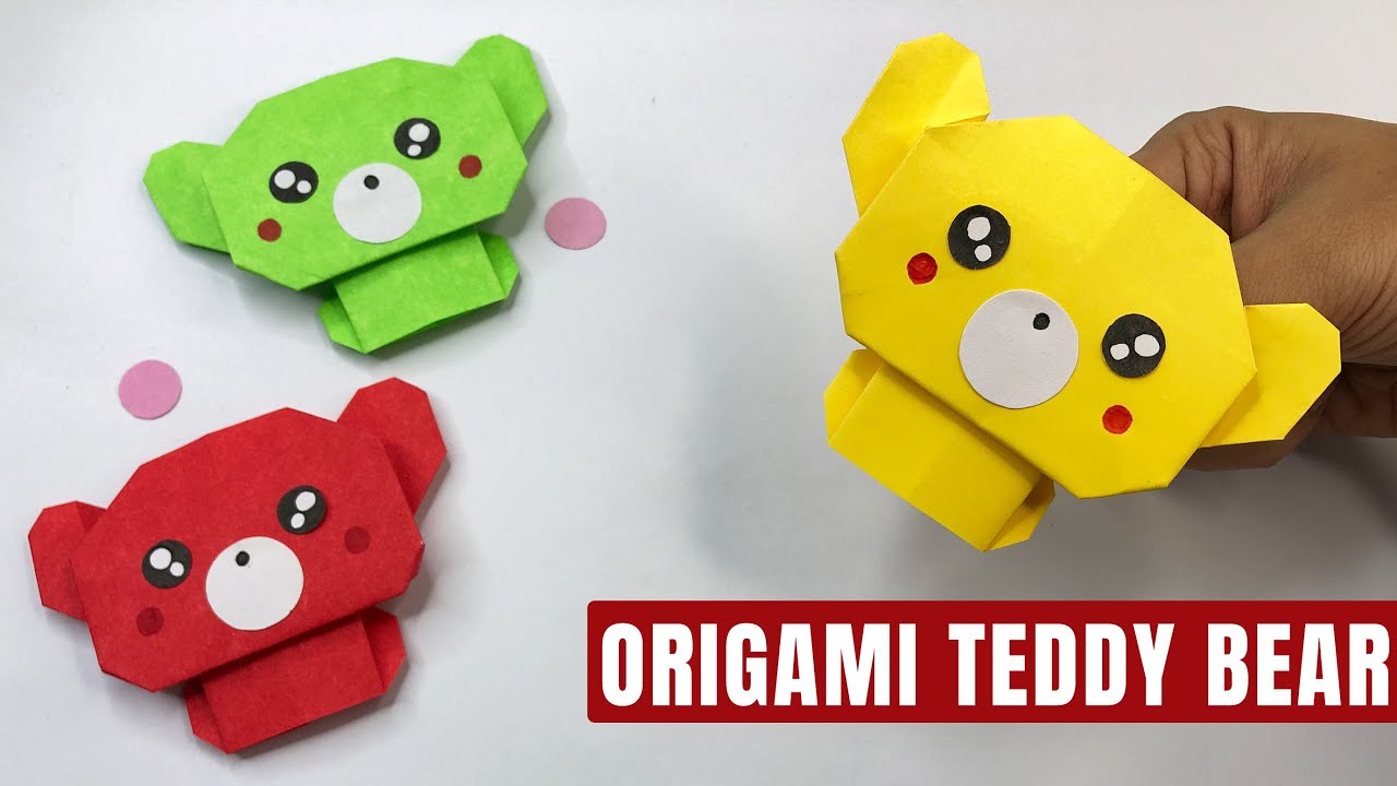 How to Make an Origami Teddy Bear | Easy Valentine's Day Paper Craft