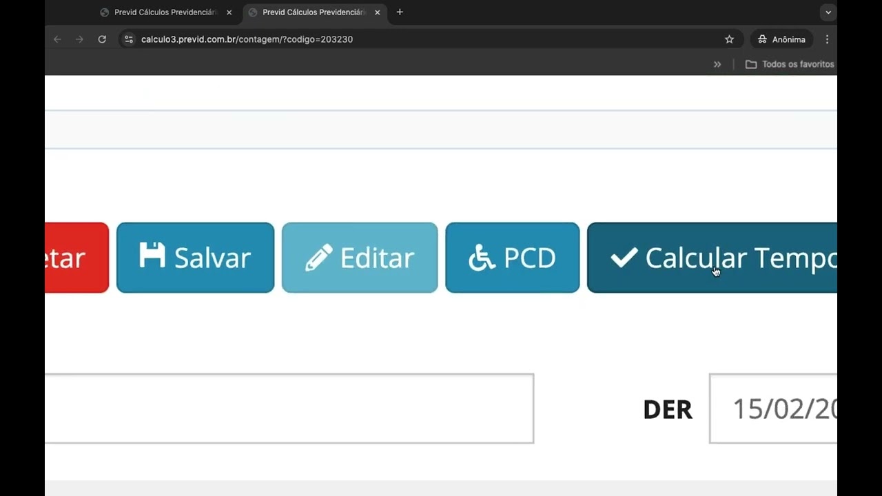 Tutorial do cálculo da contagem do tempo de contribuição - Vídeo 1