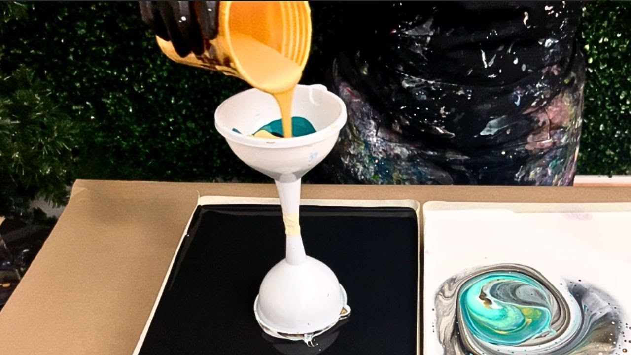 WOW! Beautiful Abstract Art Pour Painting with Hourglass Funnel Technique
