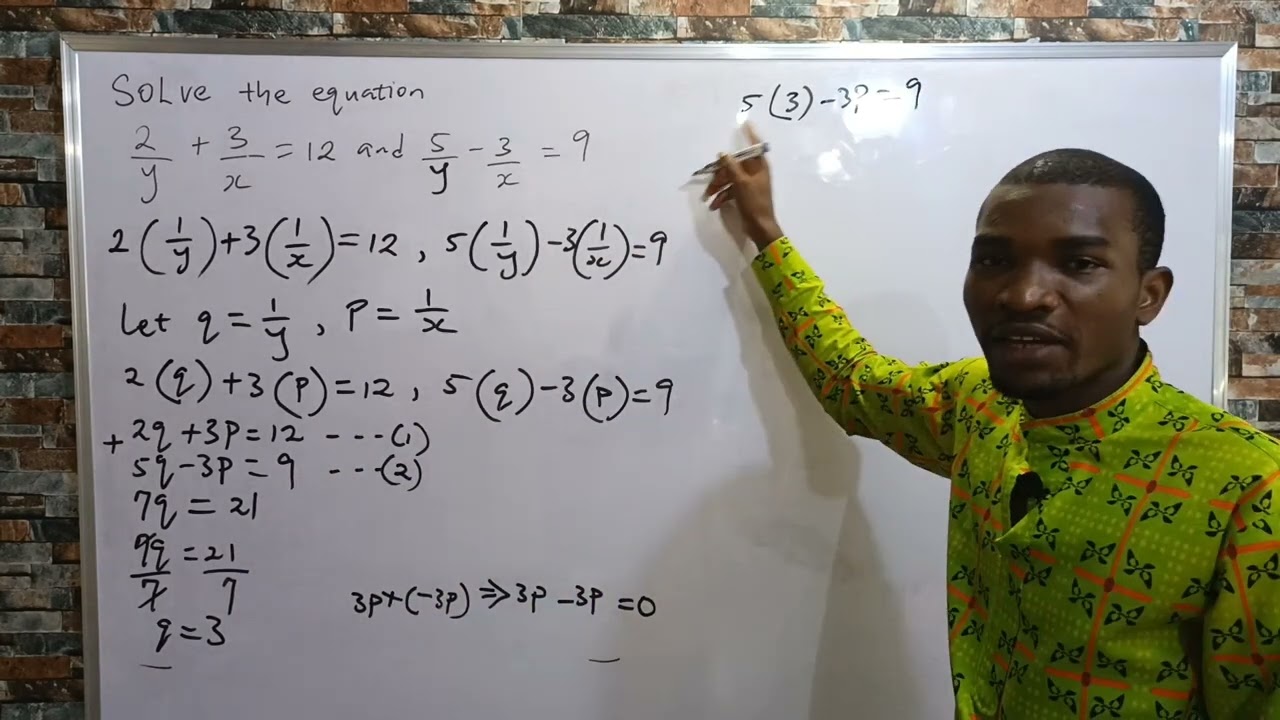 Simultaneous Equation Involving Fractions