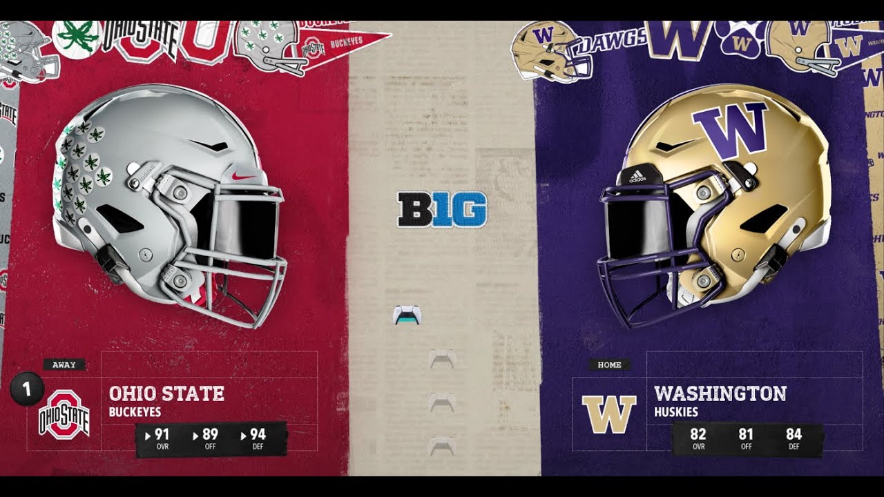 2025 Season Sim Game 4: #1 Ohio State Buckeyes (3-0) at Washington Huskies (3-0)
