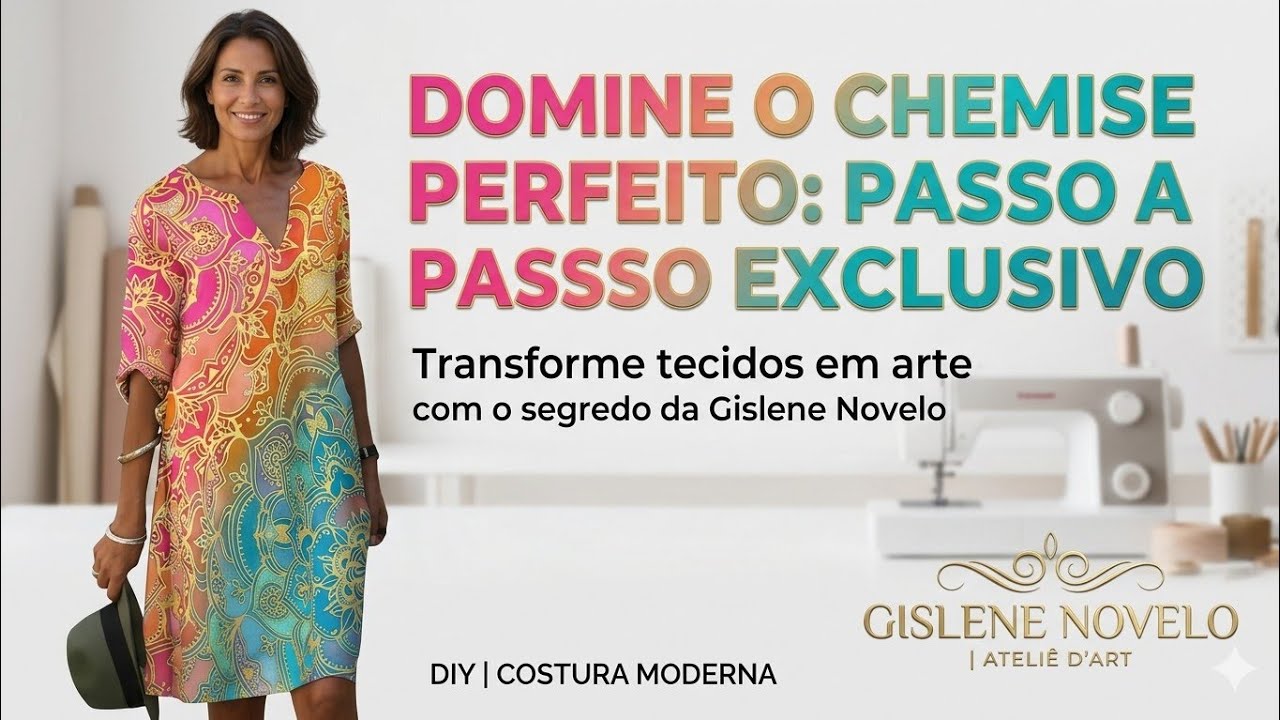 DIY Como fazer Vestido Chemise_Costura fácil passo a passo para iniciantes com Gisleide Novelo