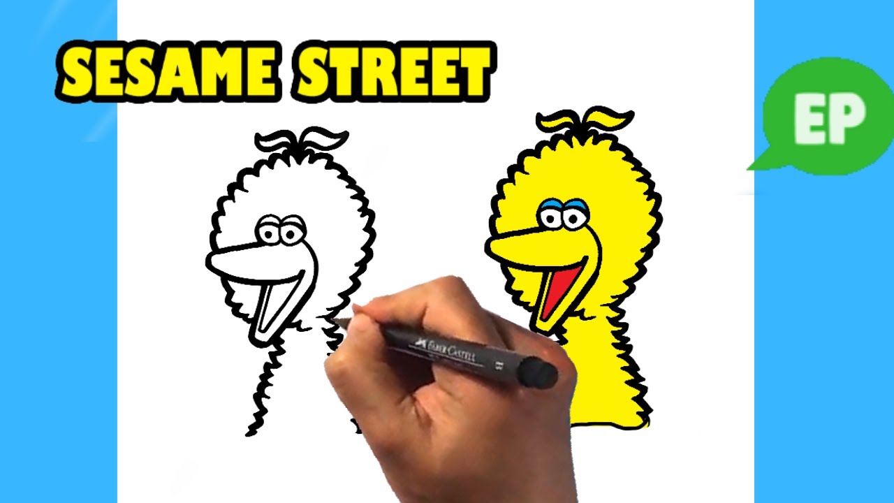 How to Draw Big Bird - Sesame Street - Easy Pictures to Draw