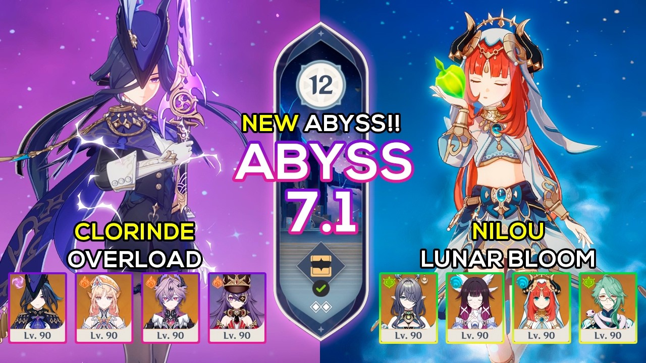 [NEW] C0 Clorinde Overload & C0 Nilou Lunar Bloom / Spiral Abyss 12 / 7.1 Genshin Impact