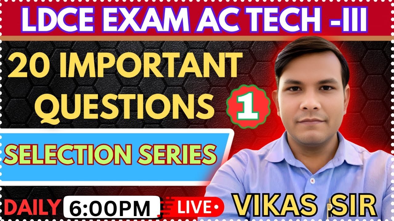 RAILWAY LDCE TECH - III  || LDCE EXAM  || Topic and Headline | smart  study shine | VIKAS SIR | 20 Q