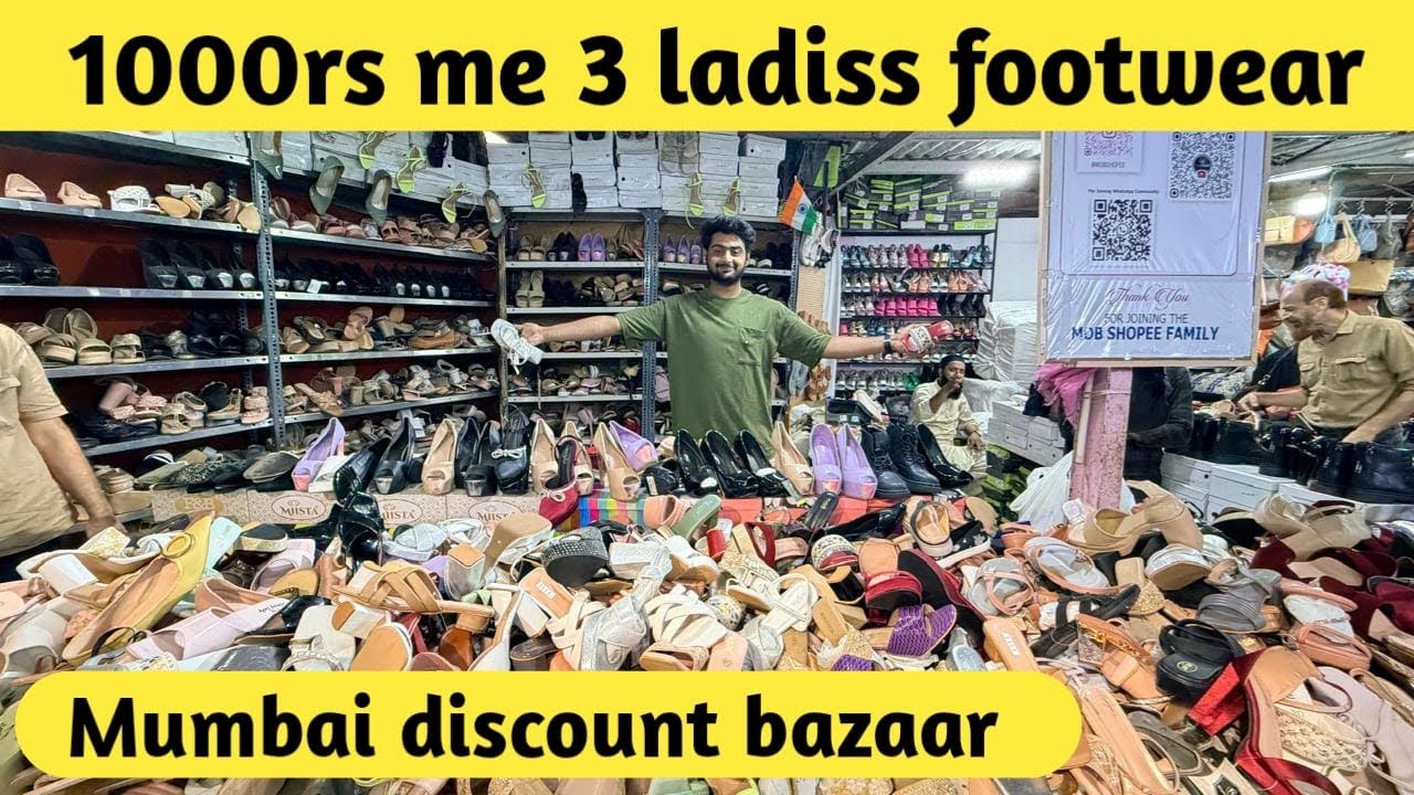 3 женские туфли по цене 1000 ₹ на дисконтном рынке Мумбаи 📍Jogeshwari West📍