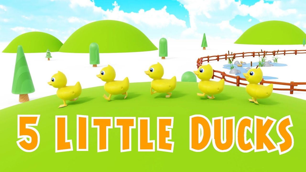 Five Little Ducks | 3D Nursery Rhyme | Kids Song
