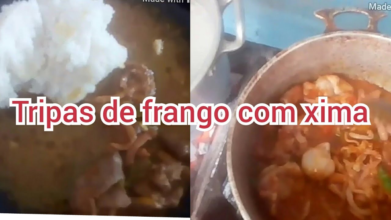 Tripas de frango com xima