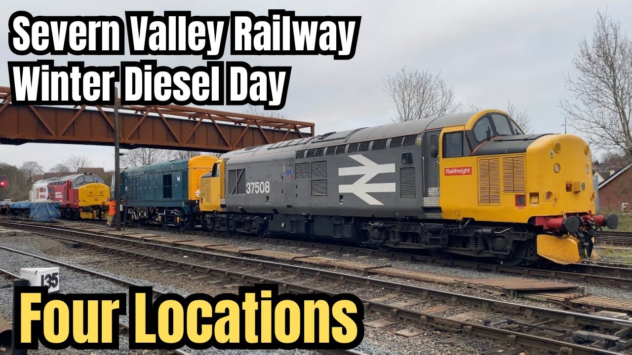 Steam Powered 37418 Plus 37508 COLD START UP - Severn Valley Railway Winter Diesel Day 