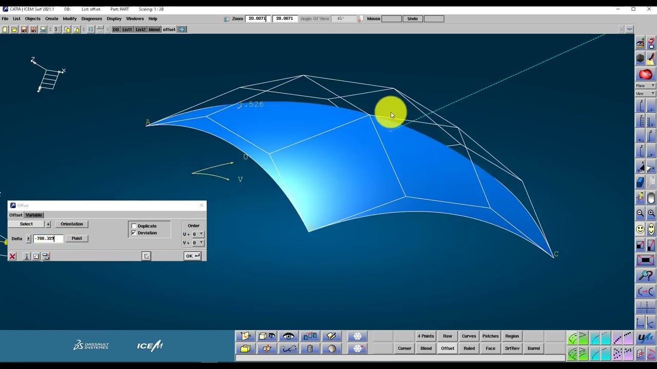 ICEM Surf basic tutorial video Working with Surfaces 04 GER