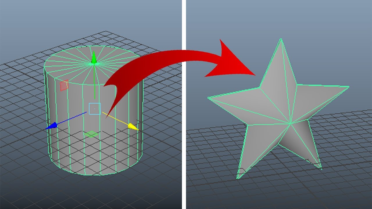 Maya for Beginners | Create 3d model of STAR from cylinder in MAYA |  Learn Maya | Arunpixart