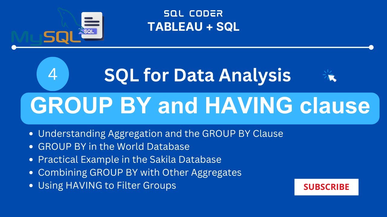 #4 SQL for Data Analysis | SQL Group By and Having clause | Practical Examples