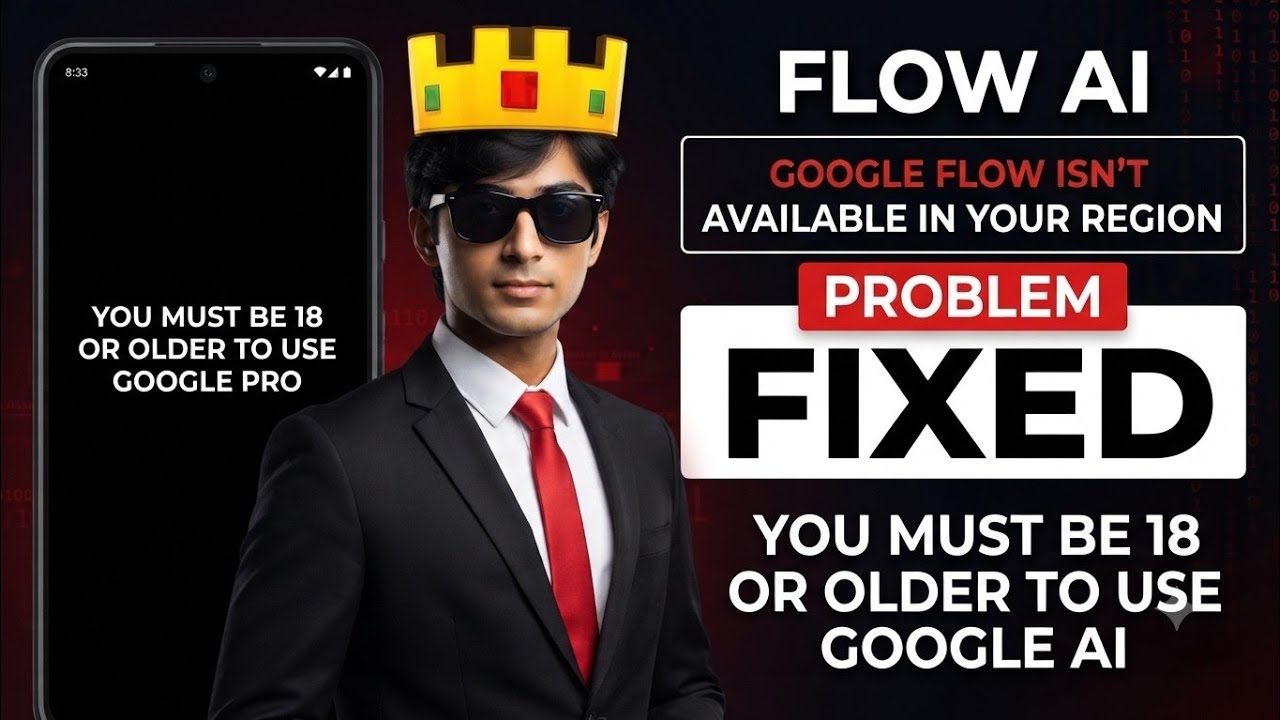 Google Flow AI Nahi Chal Raha? 😱 | &ldquo;You Must Be 18 Years Old&rdquo; Problem FIXED! #viral 