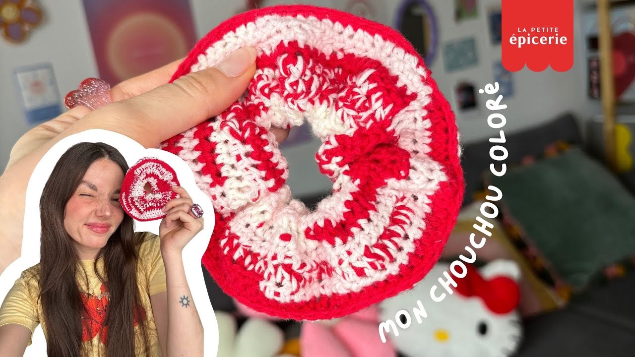 TUTO Comment créer un chouchou coloré en crochet ? Domitille vous explique tout pas à pas ! 💗🌈