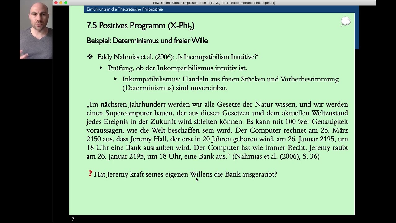 Theoretische Philosophie: Experimentelle Philosophie, 5. Video