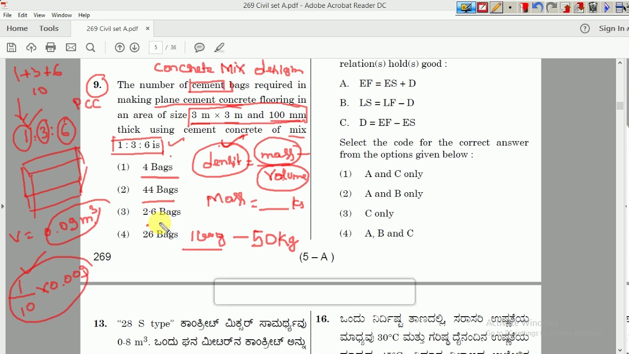 KPSC Irrigation Civil Engineering (Assistant Engineer) question paper detailed analysis part 1