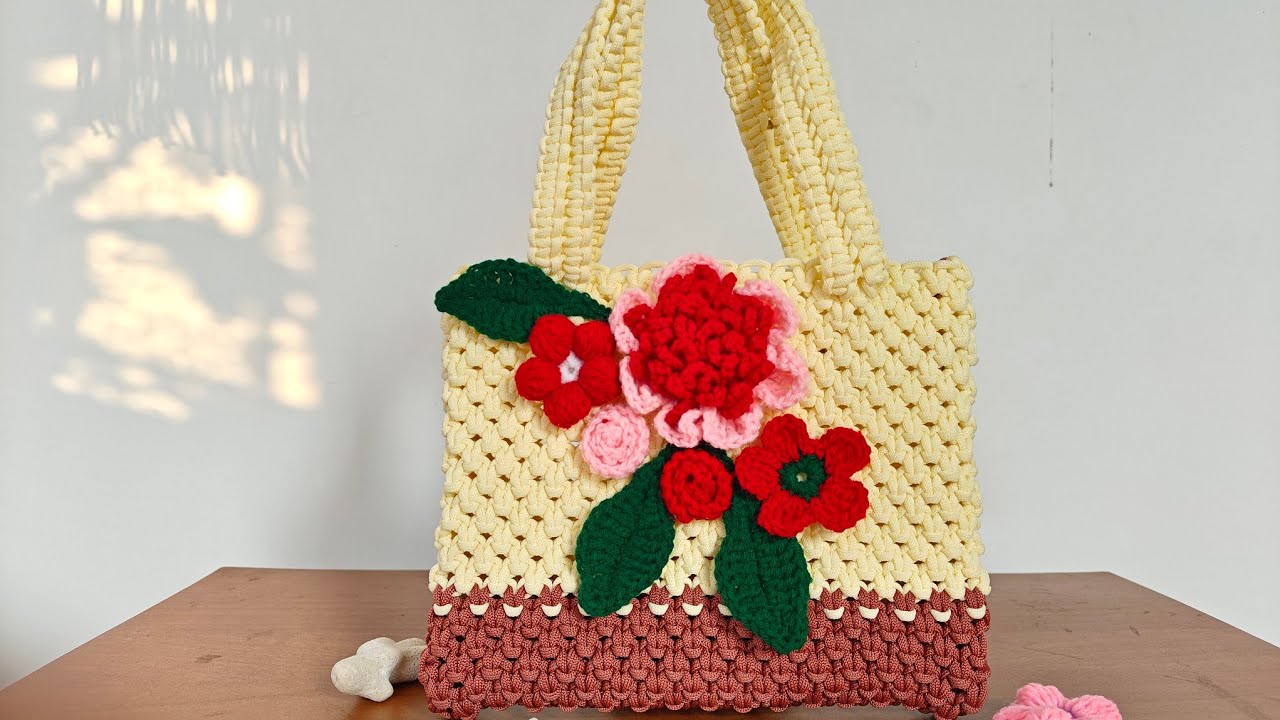Macrame bag tutorial new design 🤗🎀
