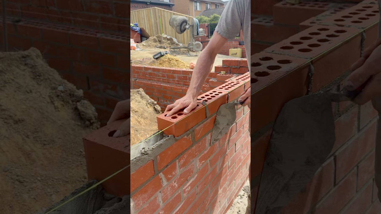 Lay to the beat and repeat #bricklaying #repeat #satisfying #asmr #construction