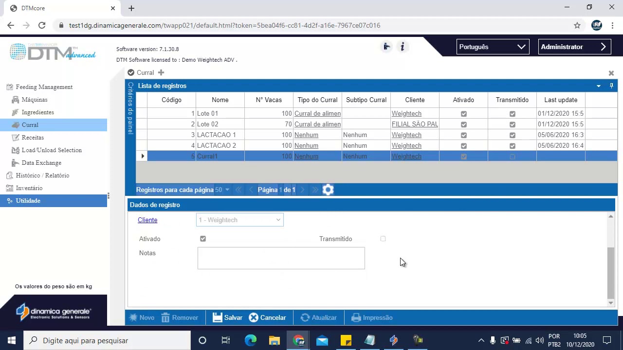 Como criar uma receita com o software DTM Advanced - DG500 | Dinamica Generale | Weightech