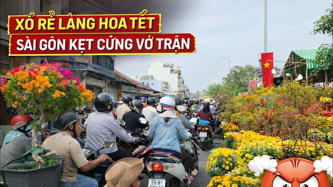 Xổ Rẻ Kẹt cứng Chợ Hoa Tết Bến Bình Đông Tết 2026/ Vỡ Trận Khu Mai Vàng Giá Rẻ