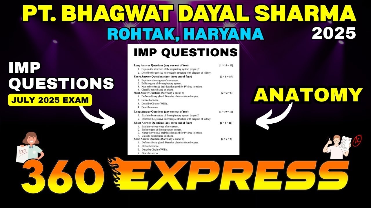 ANATOMY bsc nursing 1st sem imp que | pandit bhagwat dayal sharma rohtak | B.Sc. NURSING 1ST SEM