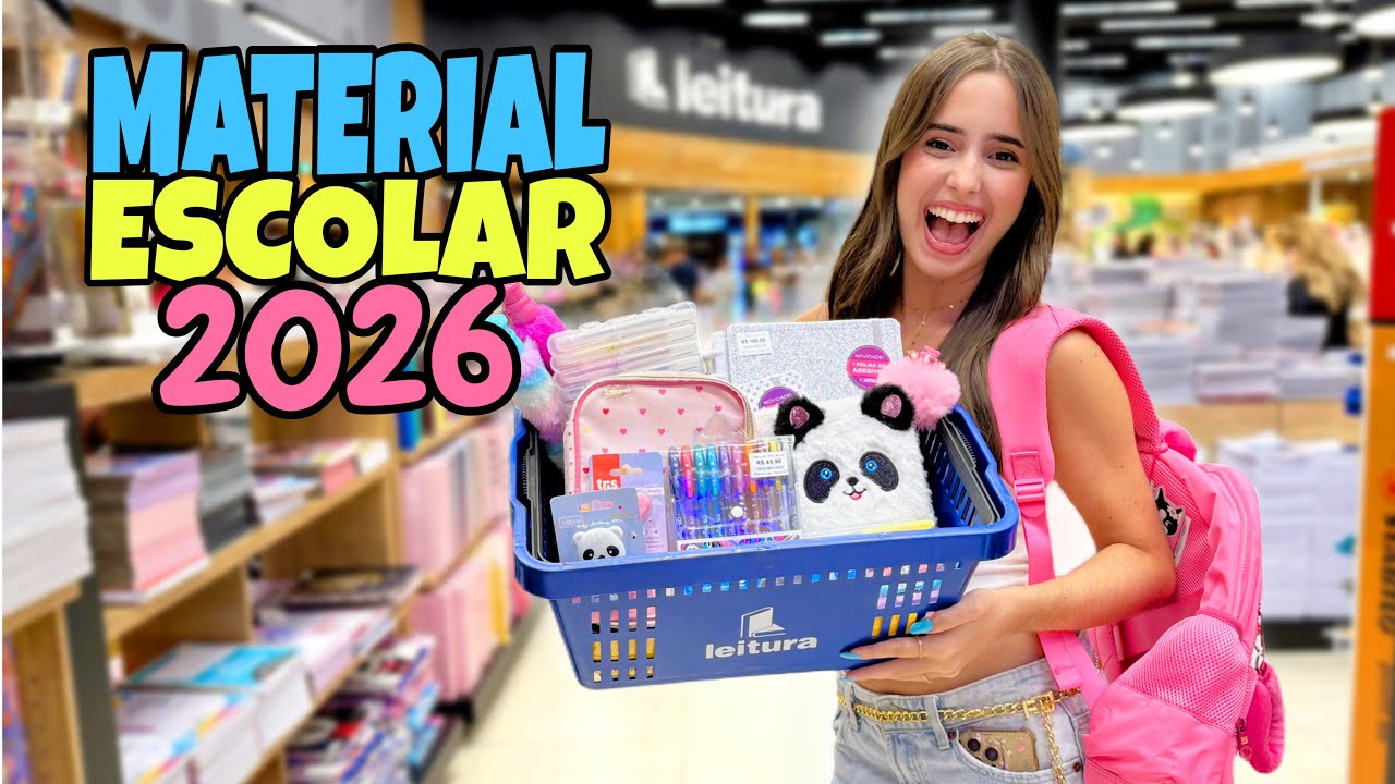 COMPRANDO MEU MATERIAL ESCOLAR 2026 | Canal da Lívia 
