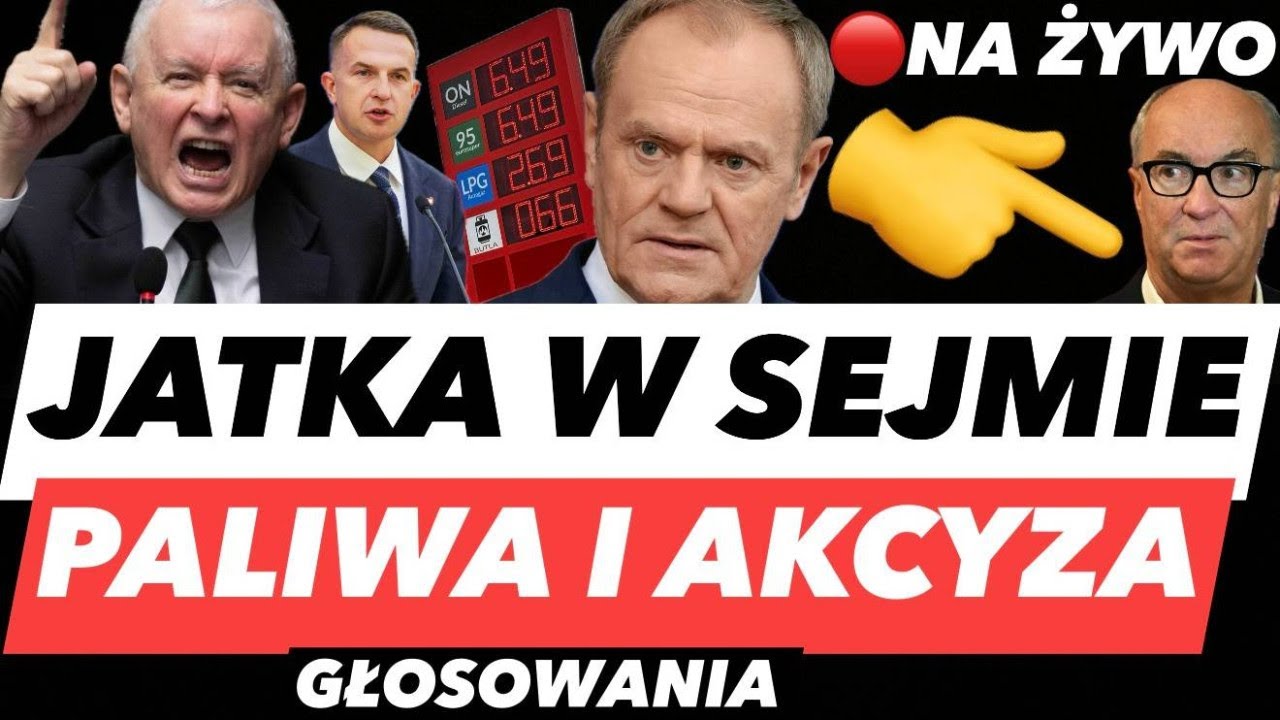 SEJM NA ŻYWO 🔴 Głosowanie nad OBNIŻKĄ cen paliw! Awantura o akcyzę i podatki