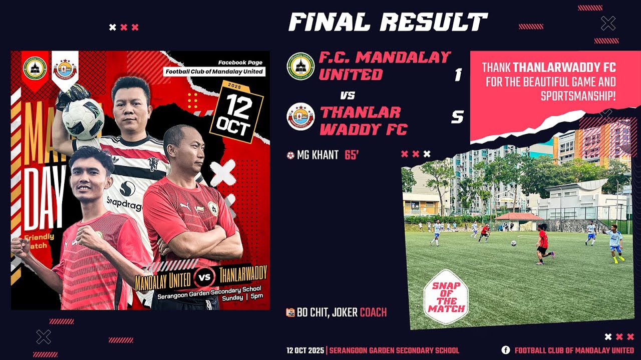 F.C. Mandalay United vs Thanlarwaddy F.C. Friendly Match Extended Highlight 12-Oct-2025 HD 1080p60