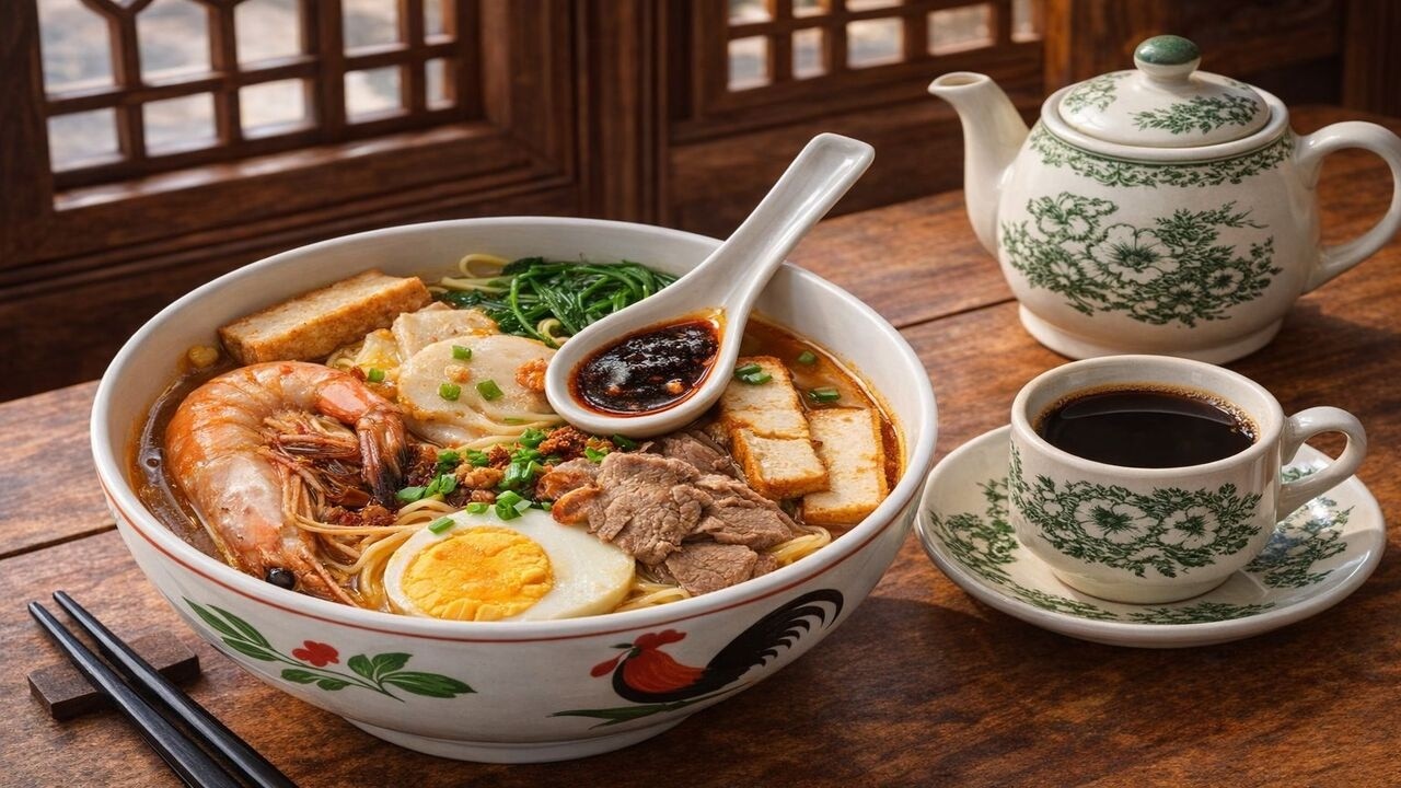这碗虾面太狠了！虾壳熬汤鲜到上头🦐🍜Homemade Prawn Noodle