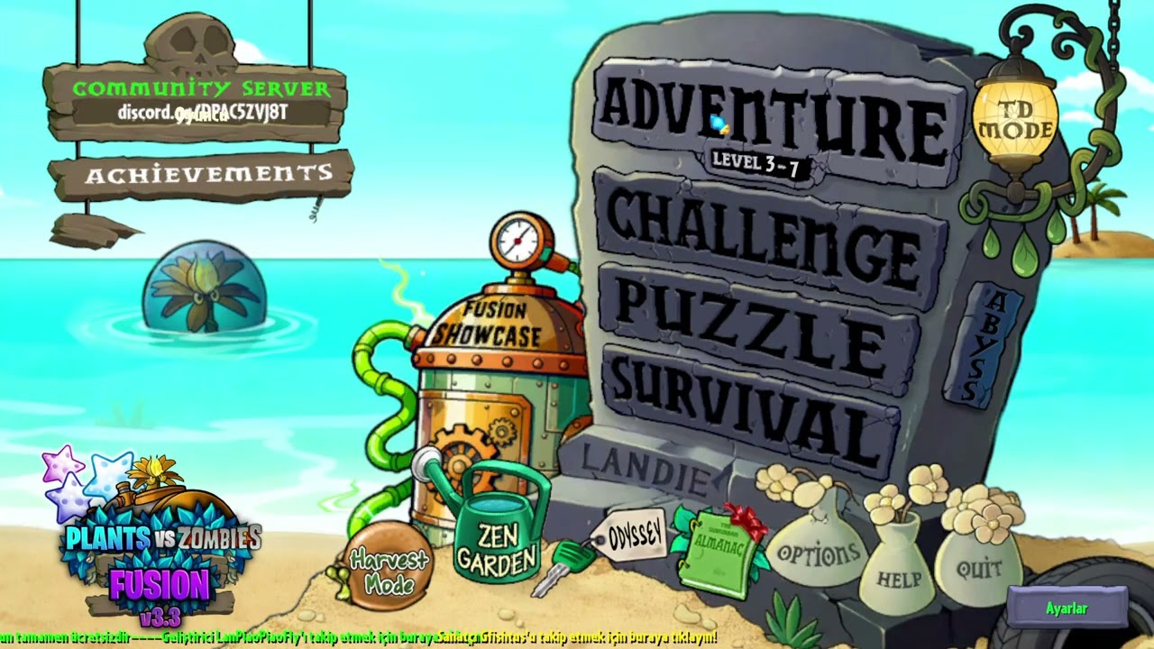 PlantsVsZombies Fusion 5.Bölüm (22-33) Oyun Türkçe