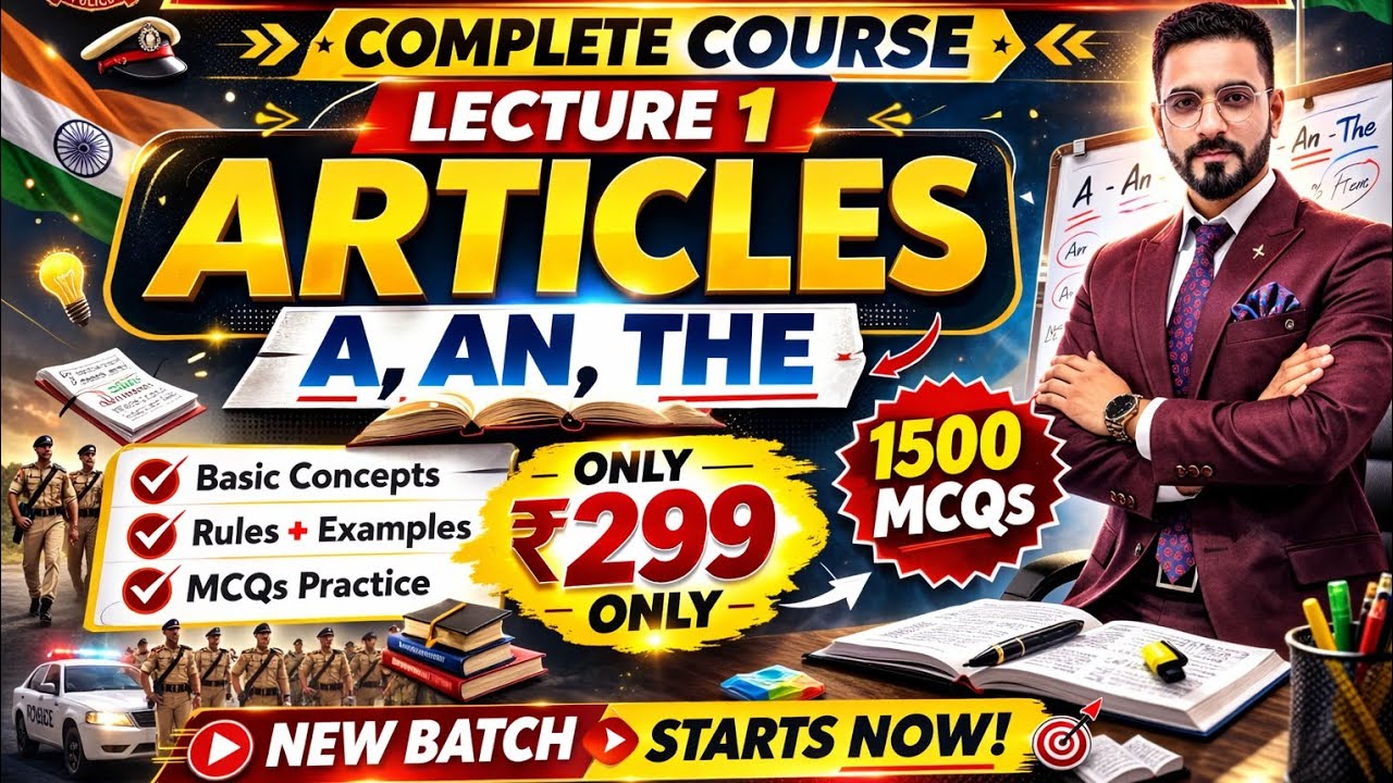 Lecture 1 Articles (A, An, The) for Constable Exams Jammu and kashmir 2026 batch