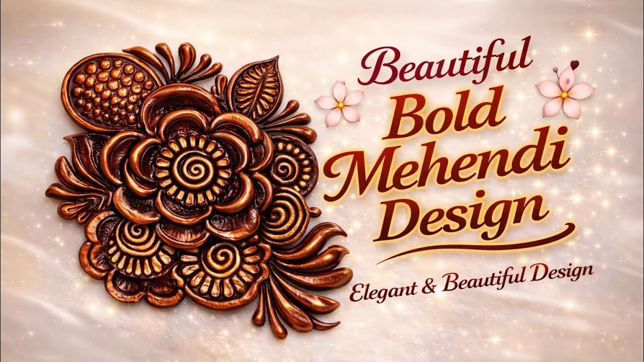 Latest Bold Rose floral Mehndi Design with Buds & Leaves | Easy & Elegant Tutorial