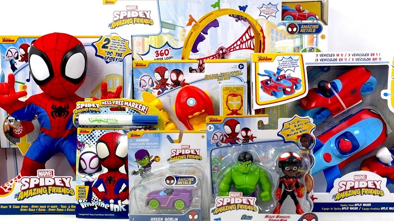 Marvel Spidey and His Amazing Fiends Toy Collection Unboxing ASMR | NEW Dance 'N Crawl Spidey