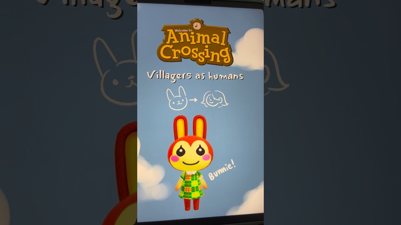 animal crossing villagers as humans, part 1: bunnie! 🐰#animalcrossing #drawing #art #digitalart