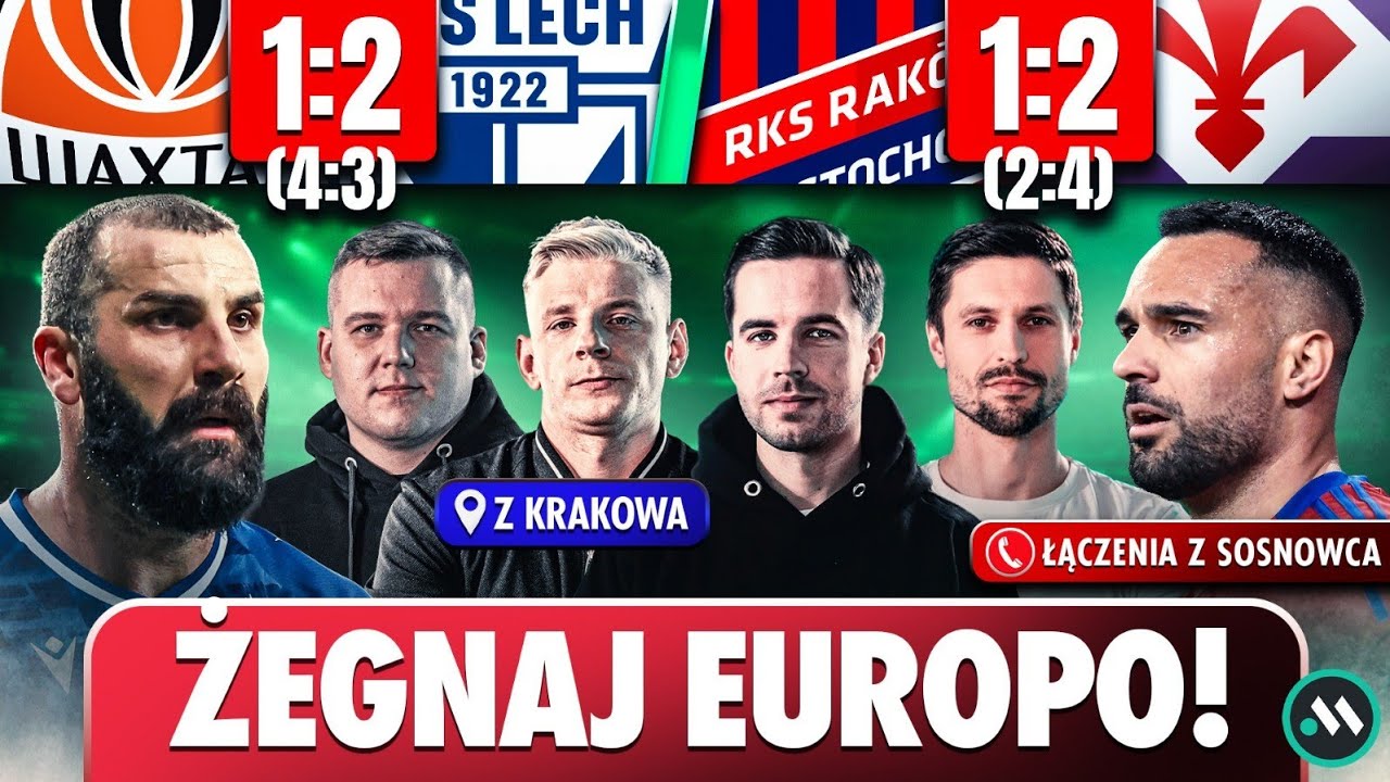 LECH POZNAŃ VS SZACHTAR, RAKÓW VS FIORENTINA: 1/8 LIGI KONFERENCJI