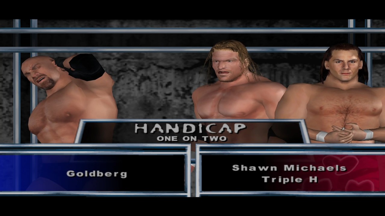 Handicap Match |Goldberg brutal attack on HHH & Shwn michael | WWE SMACKDOWN HERE COMES THE PAIN PS2