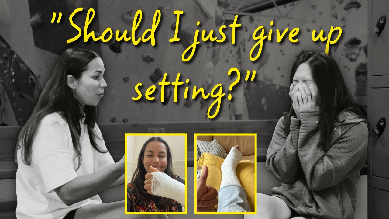 What happens when a routesetter has 2 wrist surgeries AND a broken foot?