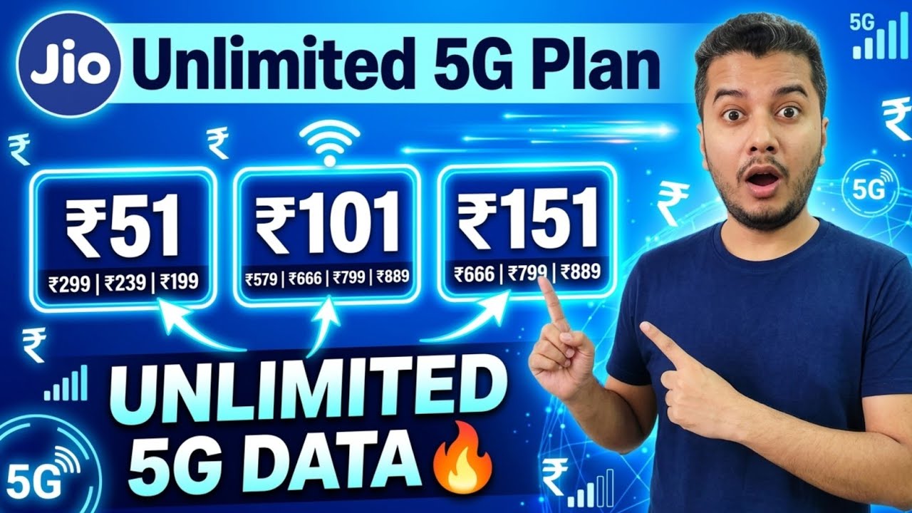 Jio Unlimited 5G Data Plan - Jio True Unlimited Upgrade Plan 51, 101, 151 | Jio New Plans 2026