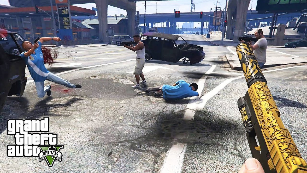GTA 5 - Franklin, Michael and Trevor VS Martin Madrazo's People! (GTA V Funny Moments)