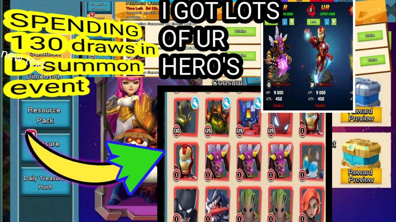 CLASH OF ZOMBIES 2/CLASH OF LEGENDZ D-summon event/130 draws,I got lot's of Ur Hero's,2k UR FRAGMENT