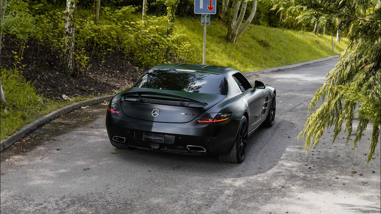 Mercedes SLS Full Wrap In 3M Satin Black