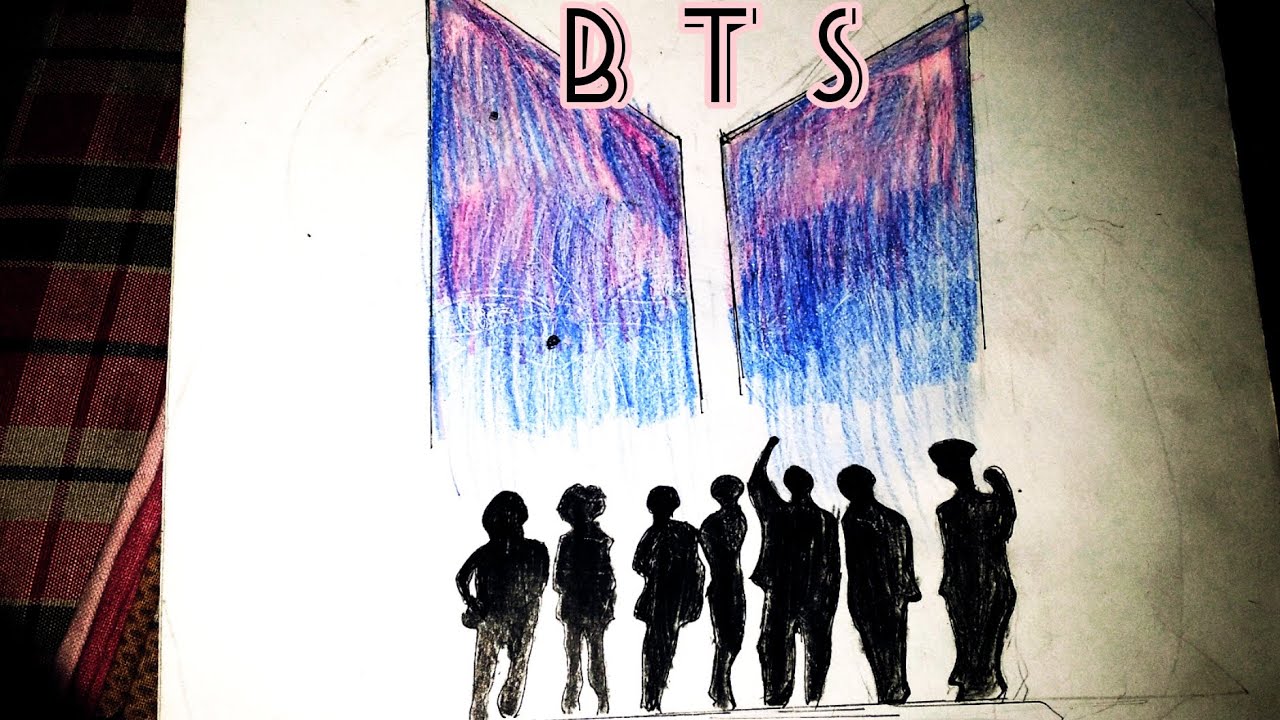 how to draw  Amazing BTS silhouette drawing : Map of the soul7 (영혼의 지도 )