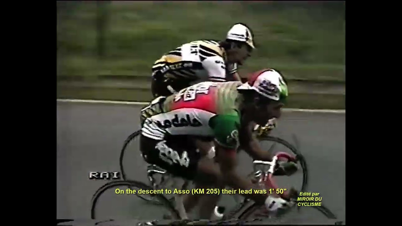 Final du Tour de Lombardie 1985. Madiot, Beccia, Criquiélion, Van der Poel, Kelly, Mottet,...