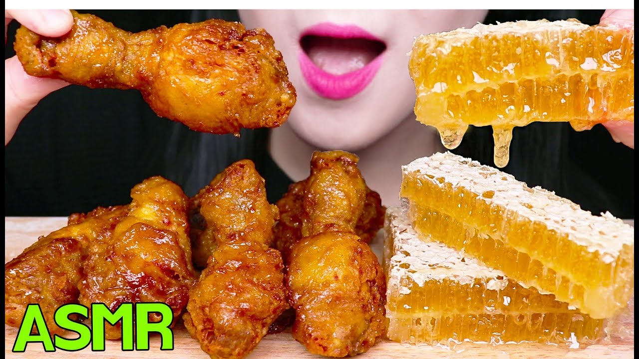 ASMR HONEYCOMB + HONEY FRIED CHICKEN 교촌 허니콤보 치킨 + 벌집꿀 먹방 (EATING SOUNDS) NO TALKING MUKBANG