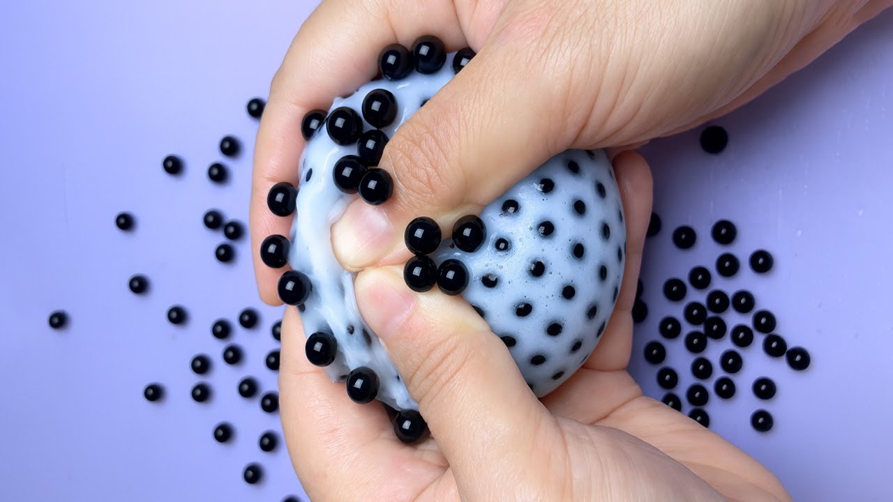 Black Beads Slime Pressing Deep Relaxing ASMR | Fidget Toy Compilation