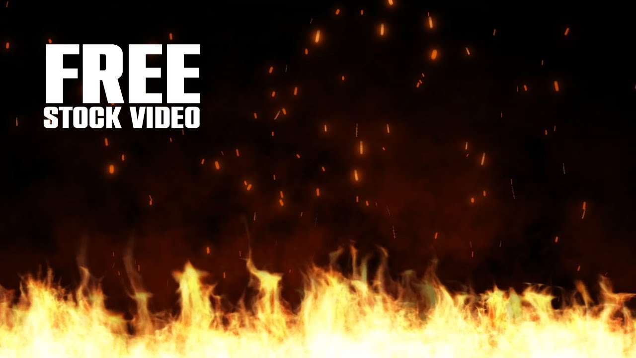 Fire Burning Hot Sparks Rising Black Background - Free stock footage
