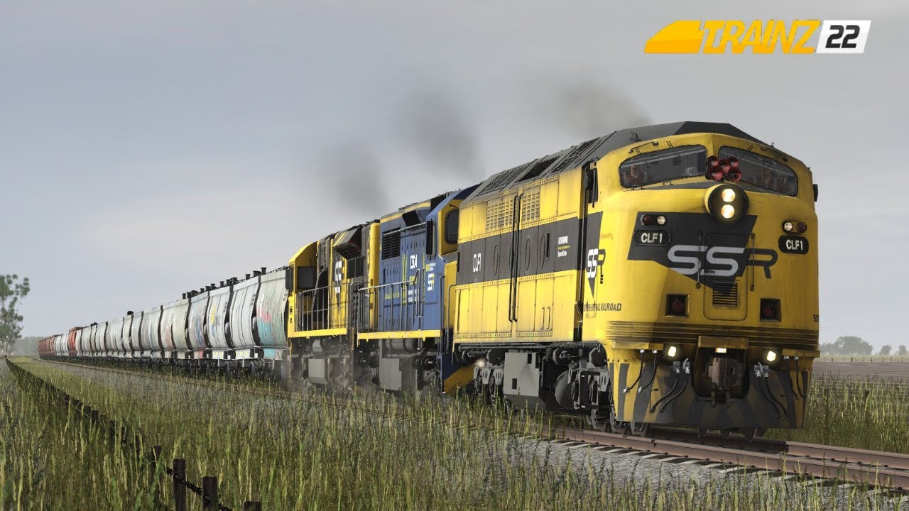 Very slow 6CM5 passing WogaToga with locos CLF1, C504 & SSR101 Trainz22