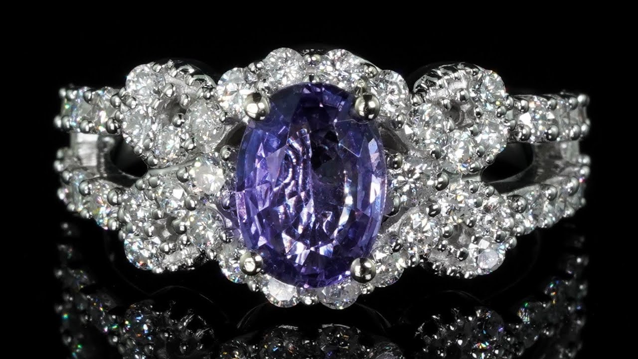 UNHEATED Purple Fancy Sapphire Diamond Ring GIA CERTIFIED 14k White Gold 2.27 tcw Natural Estate GEM